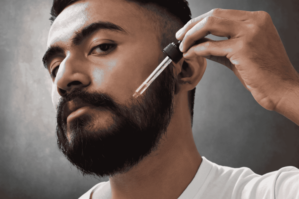 Beard feels dry after shower hydration routine with beard oil after using The Gulf Shower.